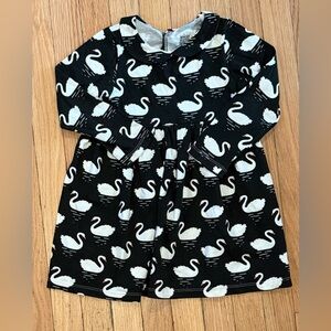 Black and White Swan Print Dress